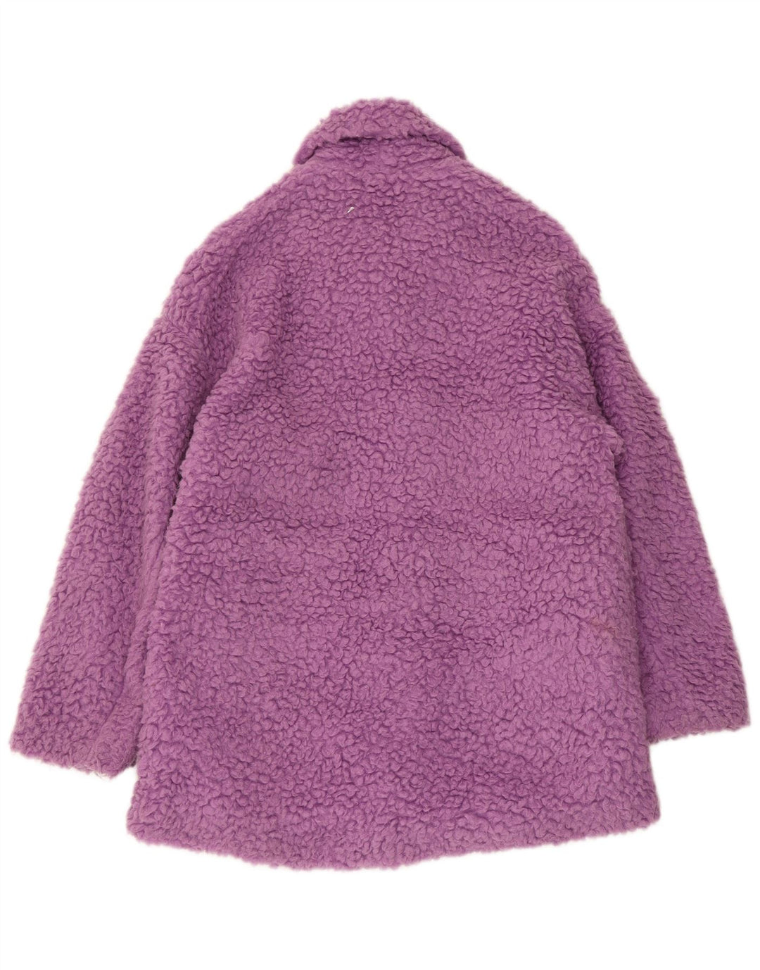 Zara Damen Teddybär-Übergroßer Mantel UK 6 XS Lila Acryl