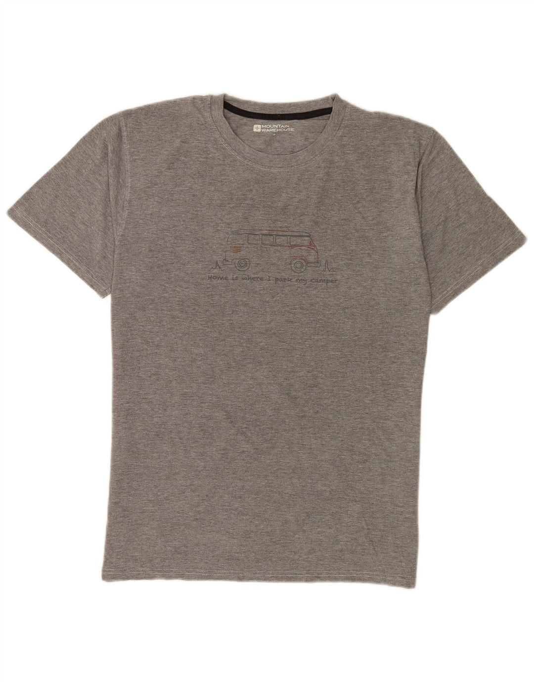 Mountain Warehouse Grafik-T-Shirt-Oberteil für Herren aus mittelgrau gesprenkelter Baumwolle