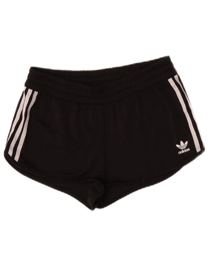 Adidas Damen Sportshorts UK 12 Mittelschwarzes Colourblock-Polyester