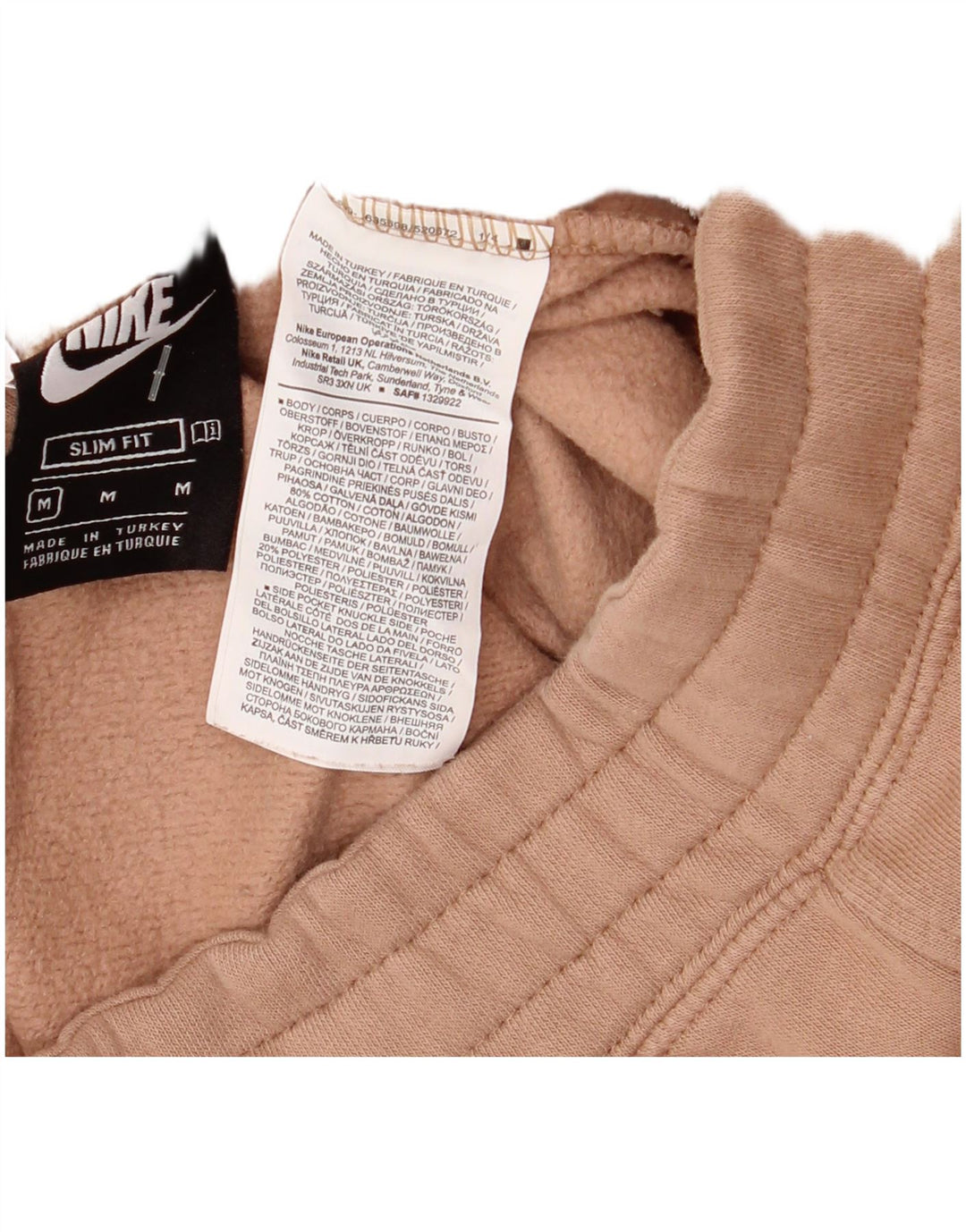 Nike Damen Slim Fit Trainingshose UK 14 Mittelrosa Baumwolle