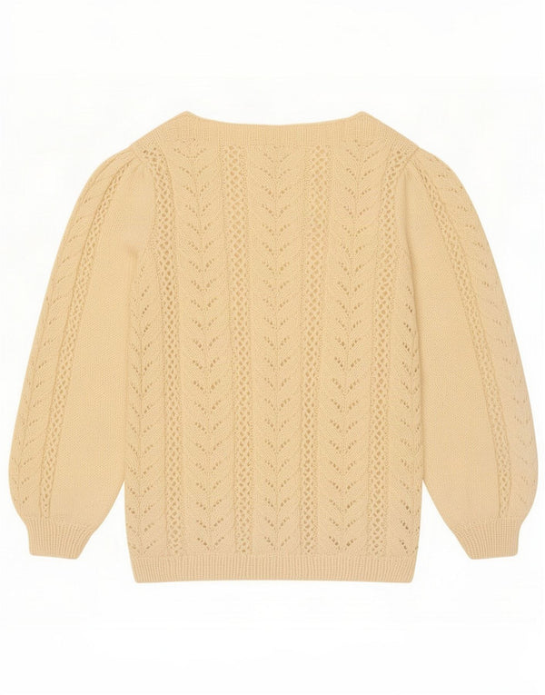 Vintage Damen Pullover mit U-Boot-Ausschnitt UK 16 Large Beige