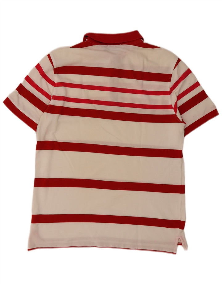 Sergio Tacchini Herren-Poloshirt, groß, rot gestreift, Baumwolle