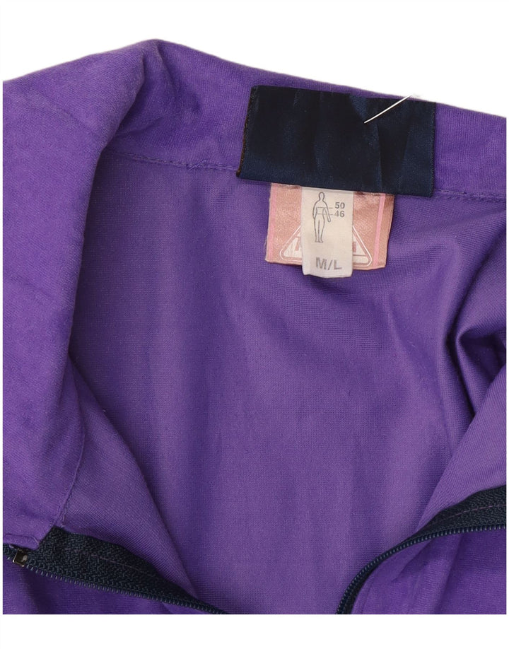 VERTICAL Herren-Trainingsanzug-Oberteil aus Velours, mittleres Lila, Farbblock