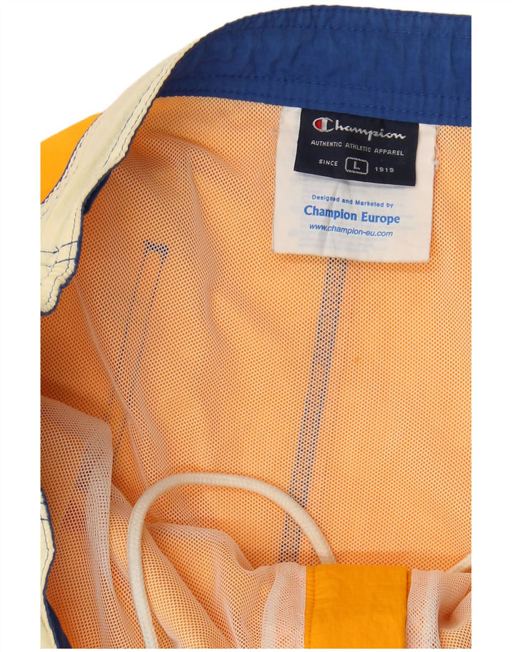 Champion Herren-Badeshorts mit Grafik, groß, gelbes Colourblock-Polyamid