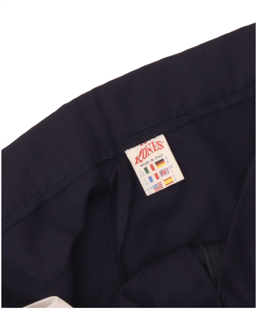 Vintage Herren Chino Shorts Groß W36 Marineblau Polyester