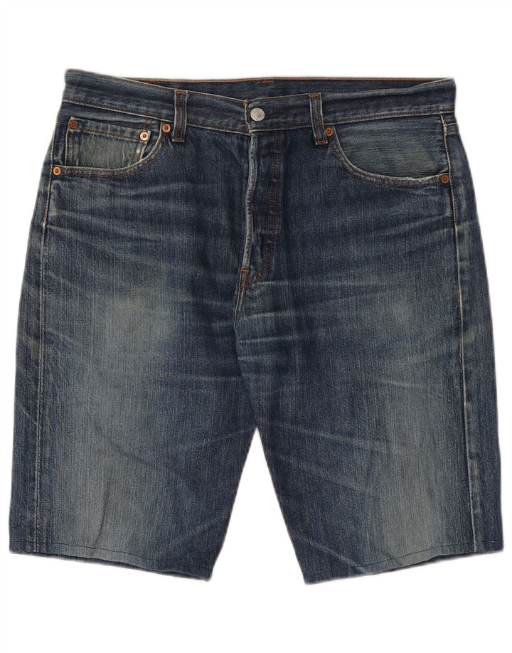LEVI'S Herren 501 Denim Shorts W34 Große blaue Baumwolle
