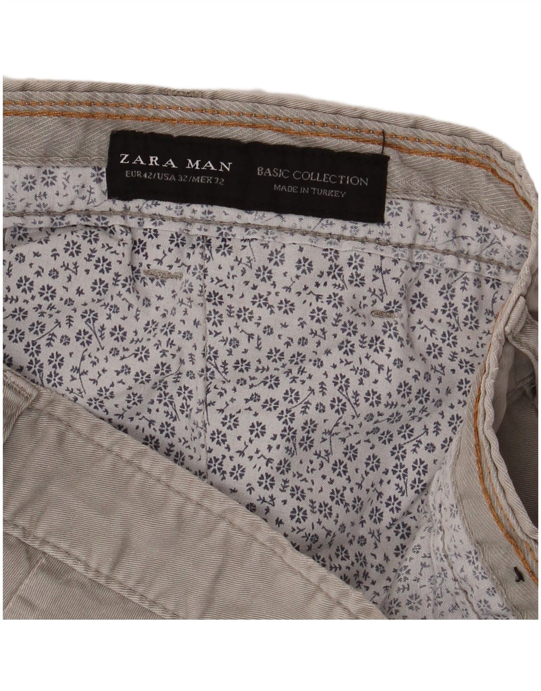 Zara Herren Chinoshorts EU 42 Large W32 Grau