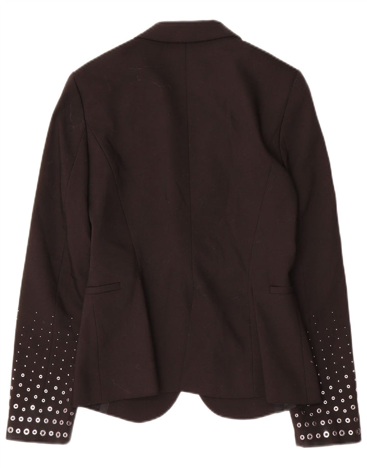 ZARA Damen-Blazer mit 1 Knopf, Gr. 10, Größe S, Schwarz, Polyester