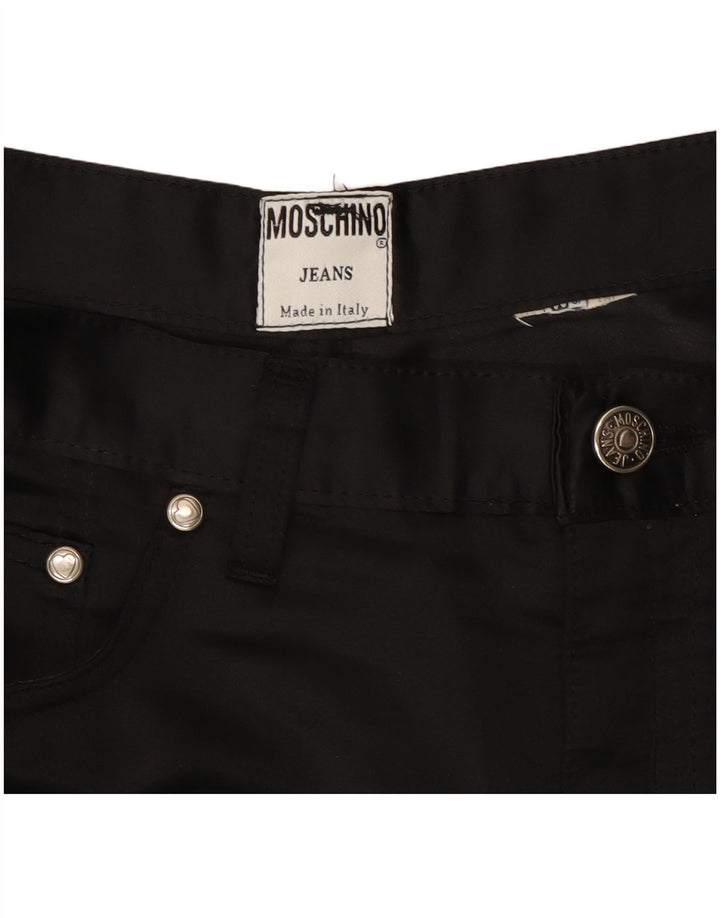 Moschino Damen Slim Freizeithose W28 L23 Schwarz