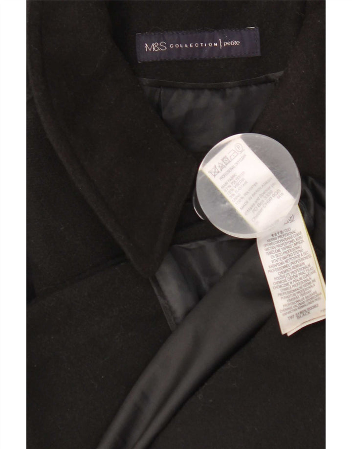 Marks & Spencer Damen-Mantel in normaler Passform, UK 10, Größe S, Schwarz, Polyester