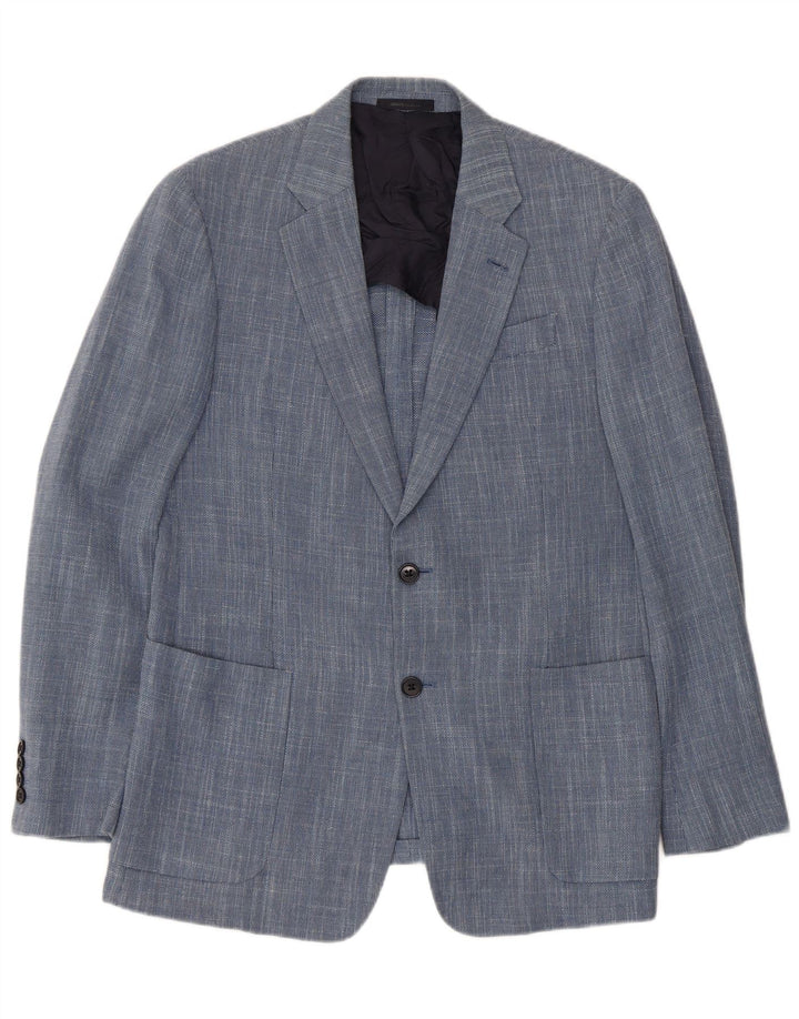 Armani Collezioni Herren 2-Knopf-Blazerjacke IT 50 Mittelblau meliert