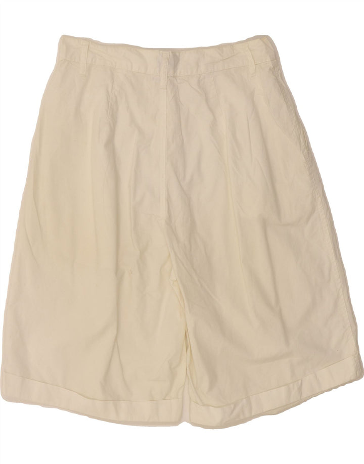 SISLEY Womens High Waist Bermuda Shorts W30 Medium White Cotton Vintage Sisley and Second-Hand Sisley from Messina Hembry 