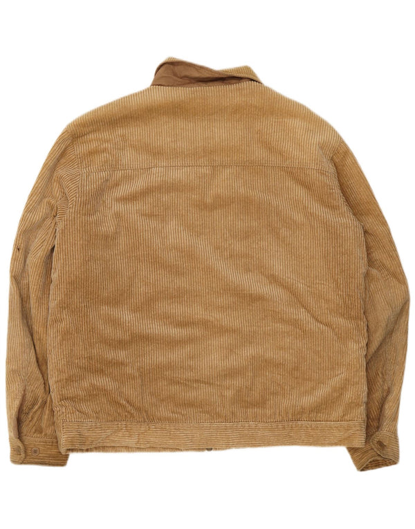 Zara Herren Sherpa Cordjacke UK 42 XL Beige Baumwolle