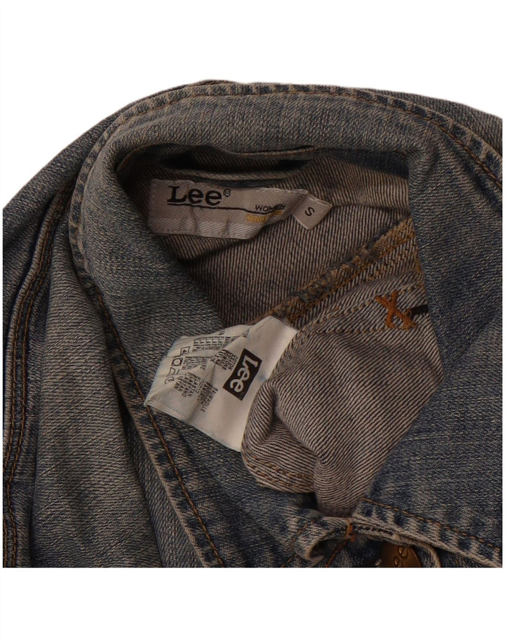 LEE Damen Jeansjacke UK 10 Small Marineblaue Baumwolle