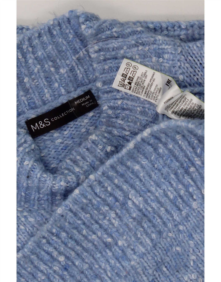 Marks & Spencer Rollkragenpullover für Damen, Gr. 14, Mittelblau meliert