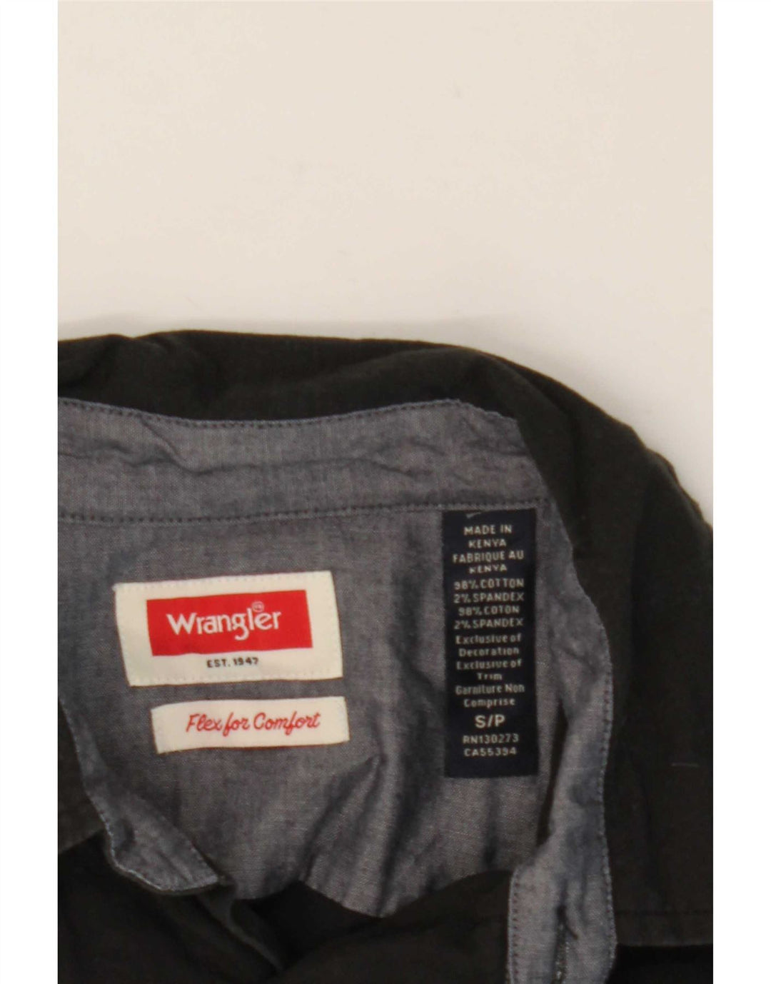 Wrangler Herren-Kurzarmhemd, Größe S, Schwarz, Baumwolle