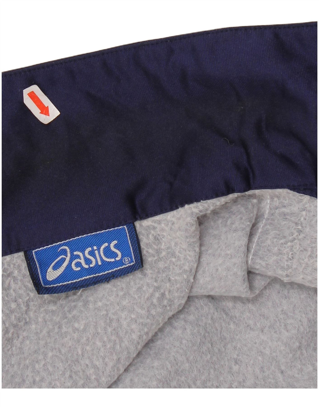 Asics Herren-Trainingsanzug mit grafischem Oberteil, mittleres Marineblau, Farbblock-Sport