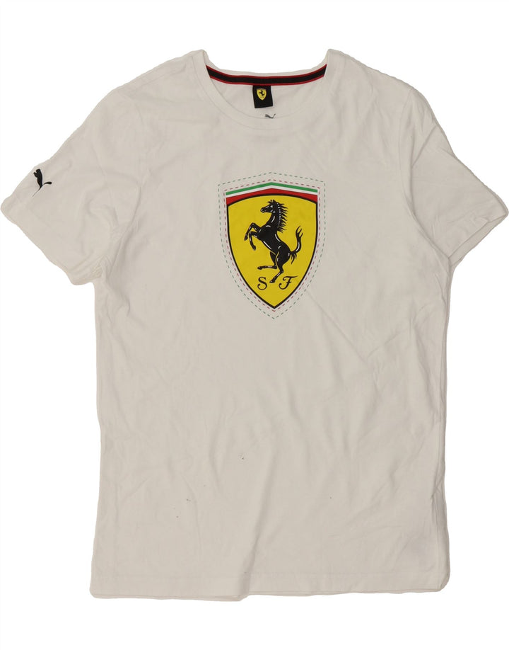 PUMA Mens Graphic T-Shirt Top Medium White Cotton Vintage Puma and Second-Hand Puma from Messina Hembry 