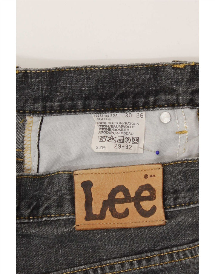 Lee Damen Straight Jeans W29 L32 Graue Baumwolle