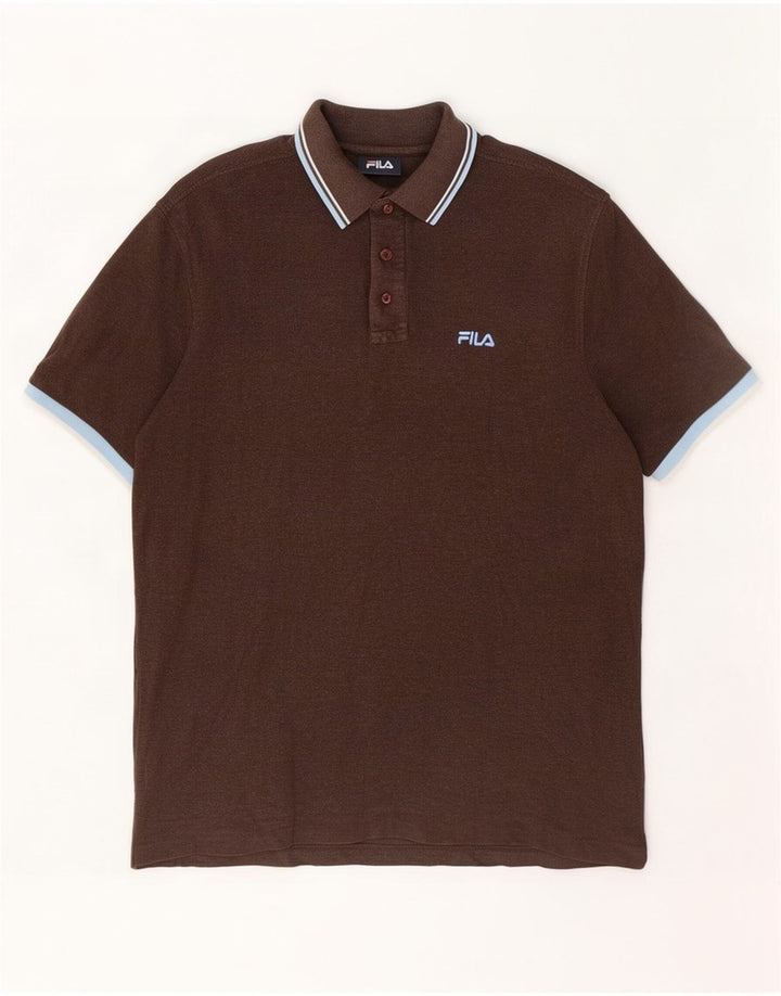 Fila Herren-Poloshirt, große braune Baumwolle