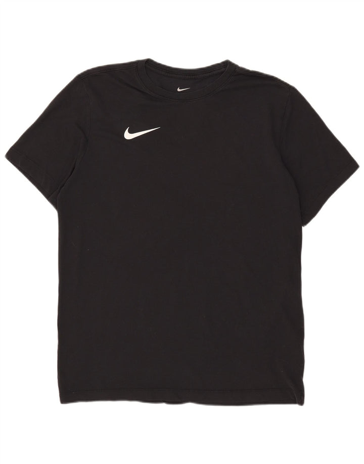 Nike Herren Dri Fit T-Shirt-Oberteil aus mittelschwarzer Baumwolle