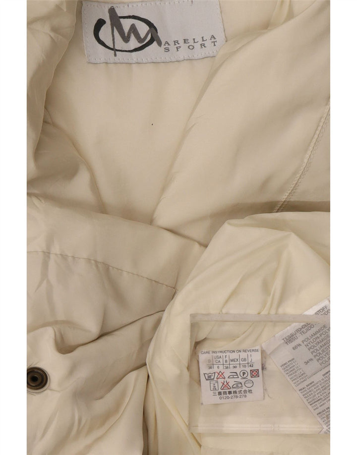 MARELLA Übergroße gepolsterte Damenjacke UK 10 Small Off White Polyamid