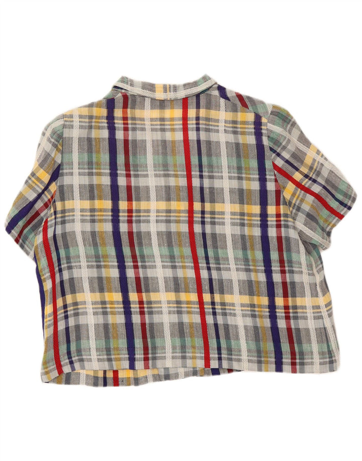 Vintage Damen Kurzarmhemd UK 18 XL Mehrfarbig kariert