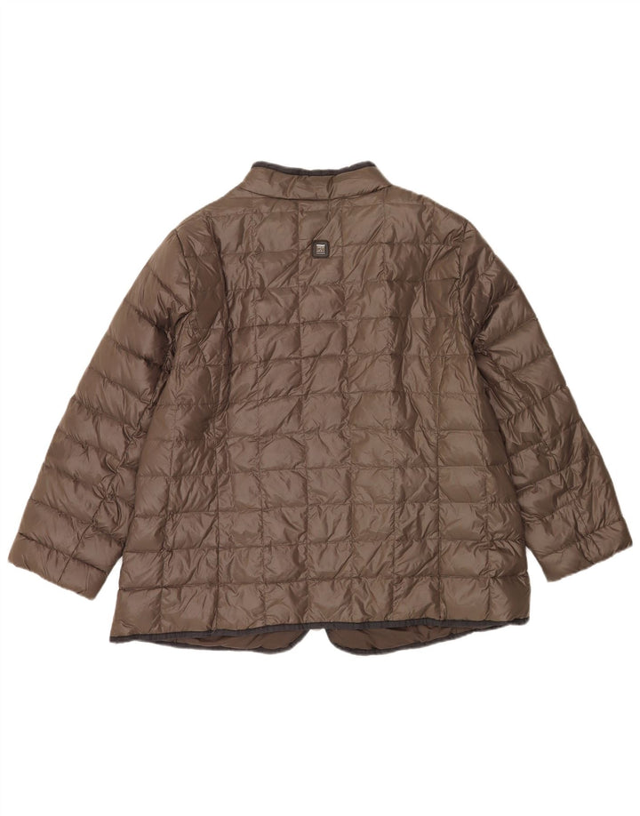 Perte by Krizia Damen Wattierte Jacke UK 22 3XL Braunes Polyamid