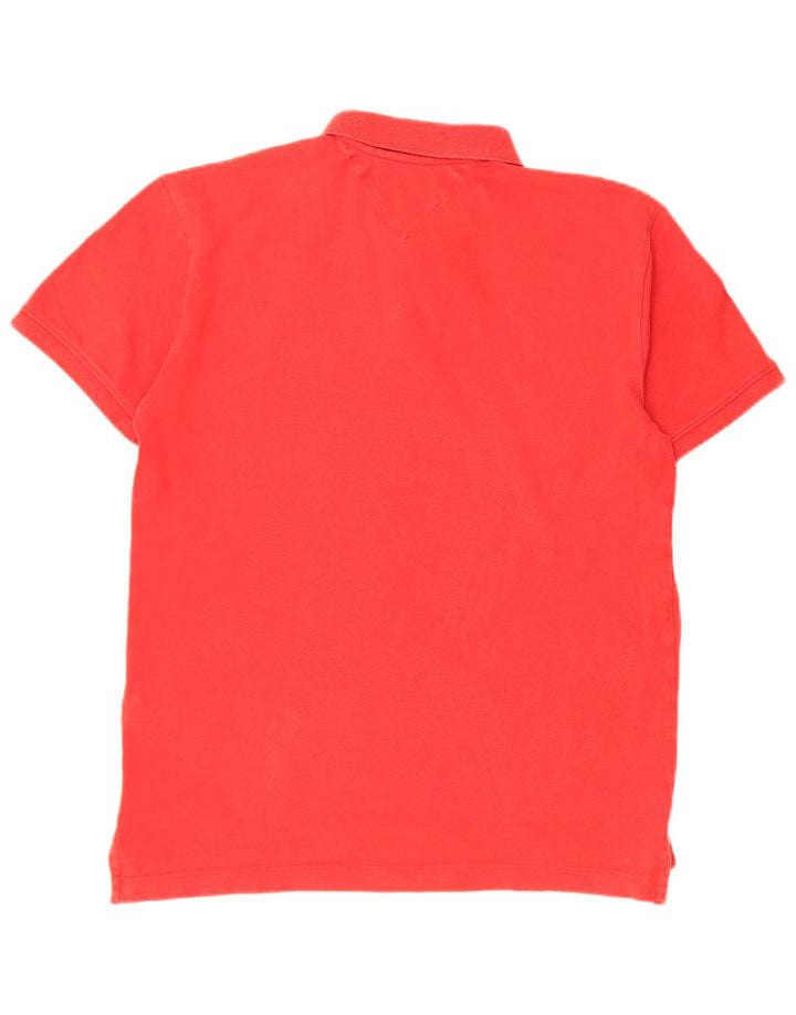 Tommy Hilfiger Herren-Poloshirt aus mittelroter Baumwolle