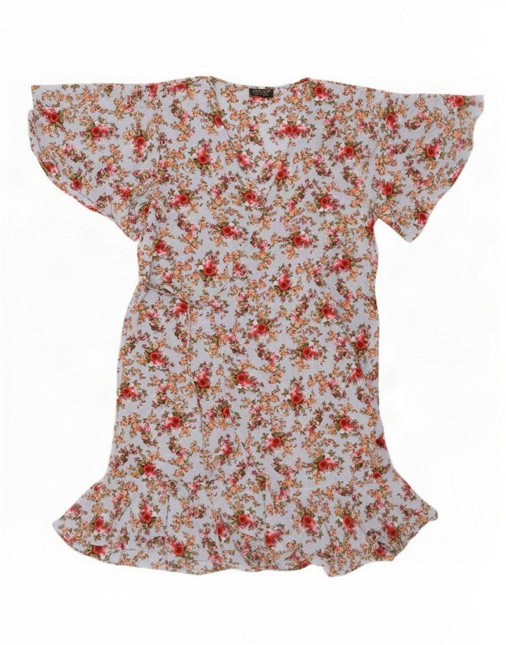 Topshop Damen-Sommerkleid, Größe S, Blau, Blumenmuster, Polyester