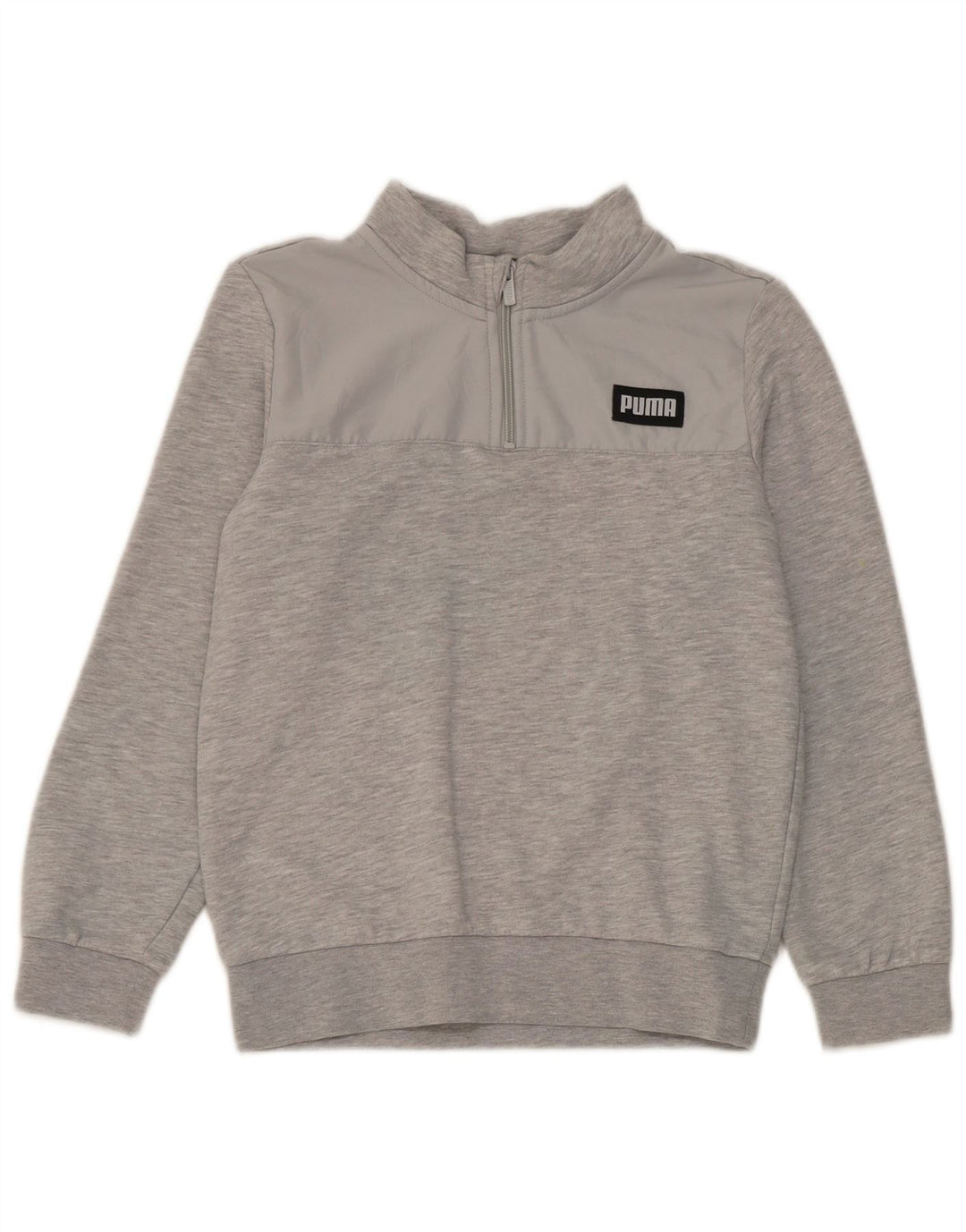Puma Jungen-Sweatshirt mit Reißverschluss, 11–12 Jahre, grau gefleckt