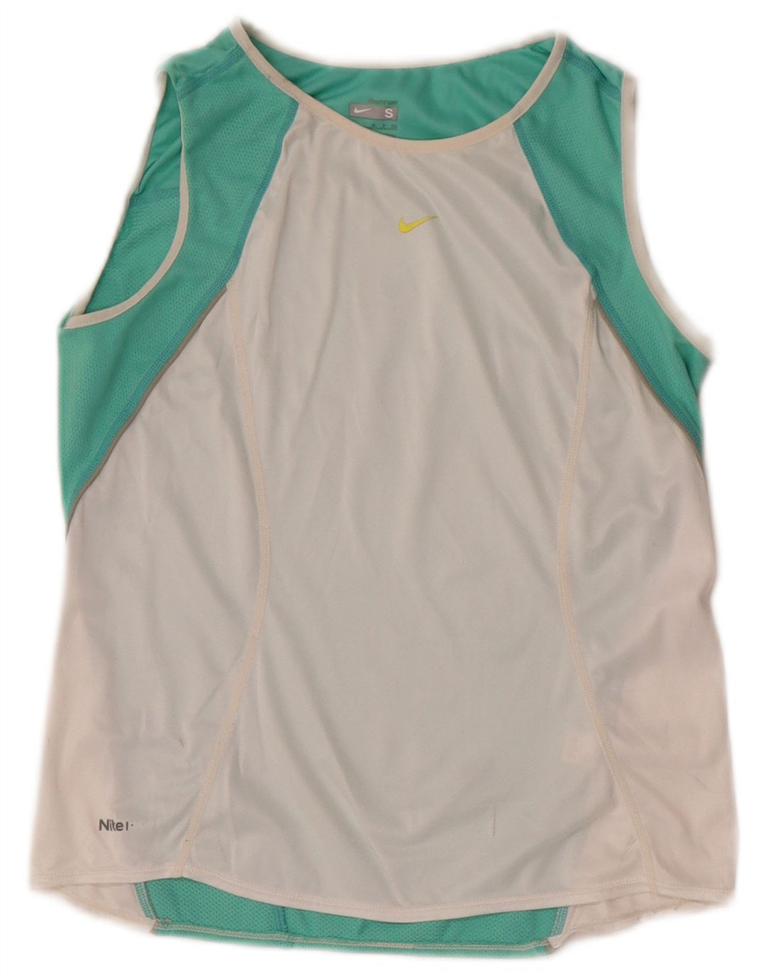 Nike Damen Crop Vest Top UK 8 Small Weiß Farbblock