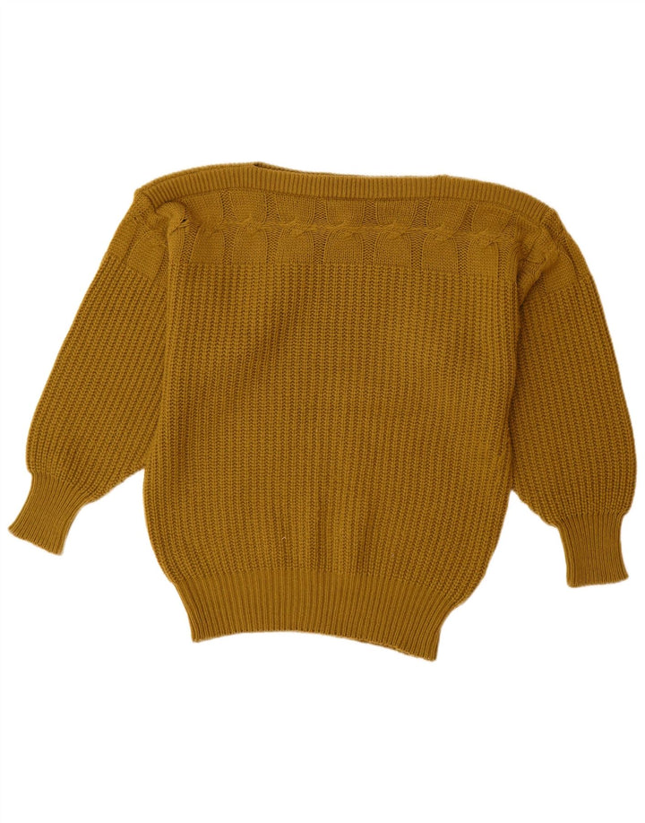 MONDI Damen-Pullover, übergroß, U-Boot-Ausschnitt, EU 36, kleine Khaki-Wolle