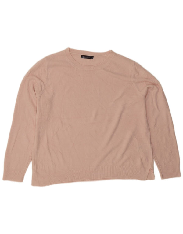 Marks & Spencer Damen-Pullover mit U-Boot-Ausschnitt, UK 22 3XL, Rosa, Acryl