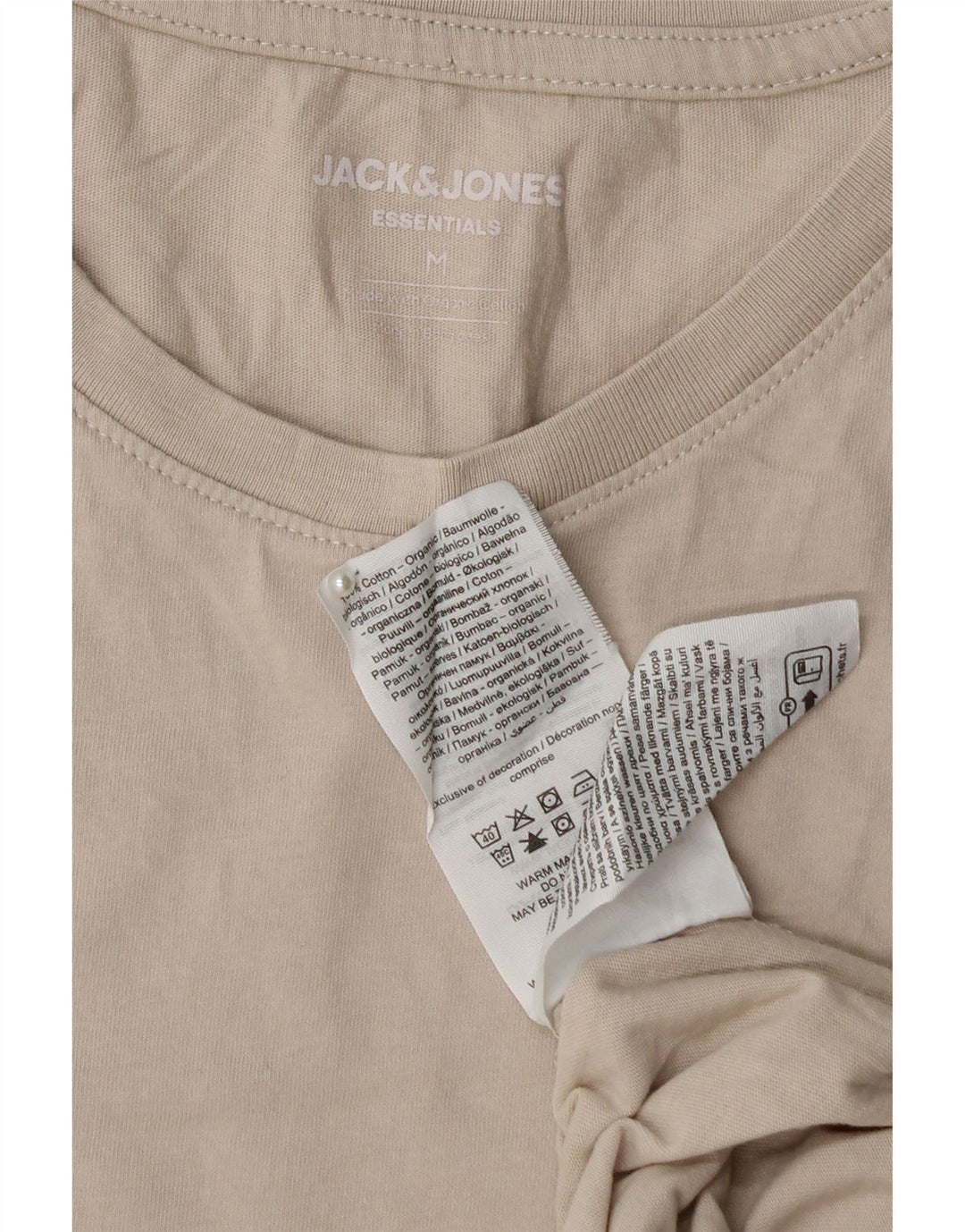 JACK & JONES Herren T-Shirt Top Mittelbeige Baumwolle