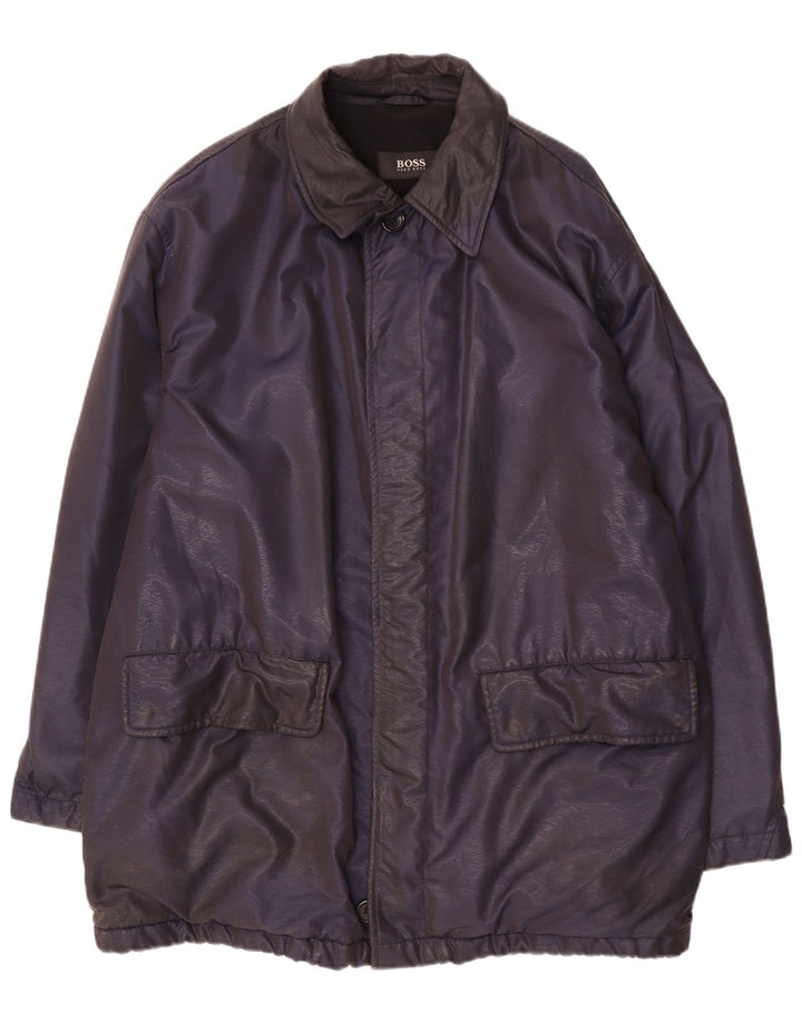 Hugo Boss Herren Windjacke IT 54 2XL Marineblaues Nylon