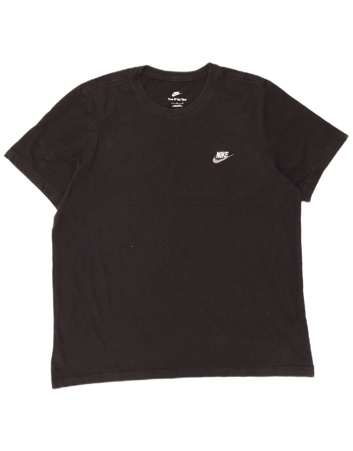 Nike Herren T-Shirt Top Large Schwarz Baumwolle