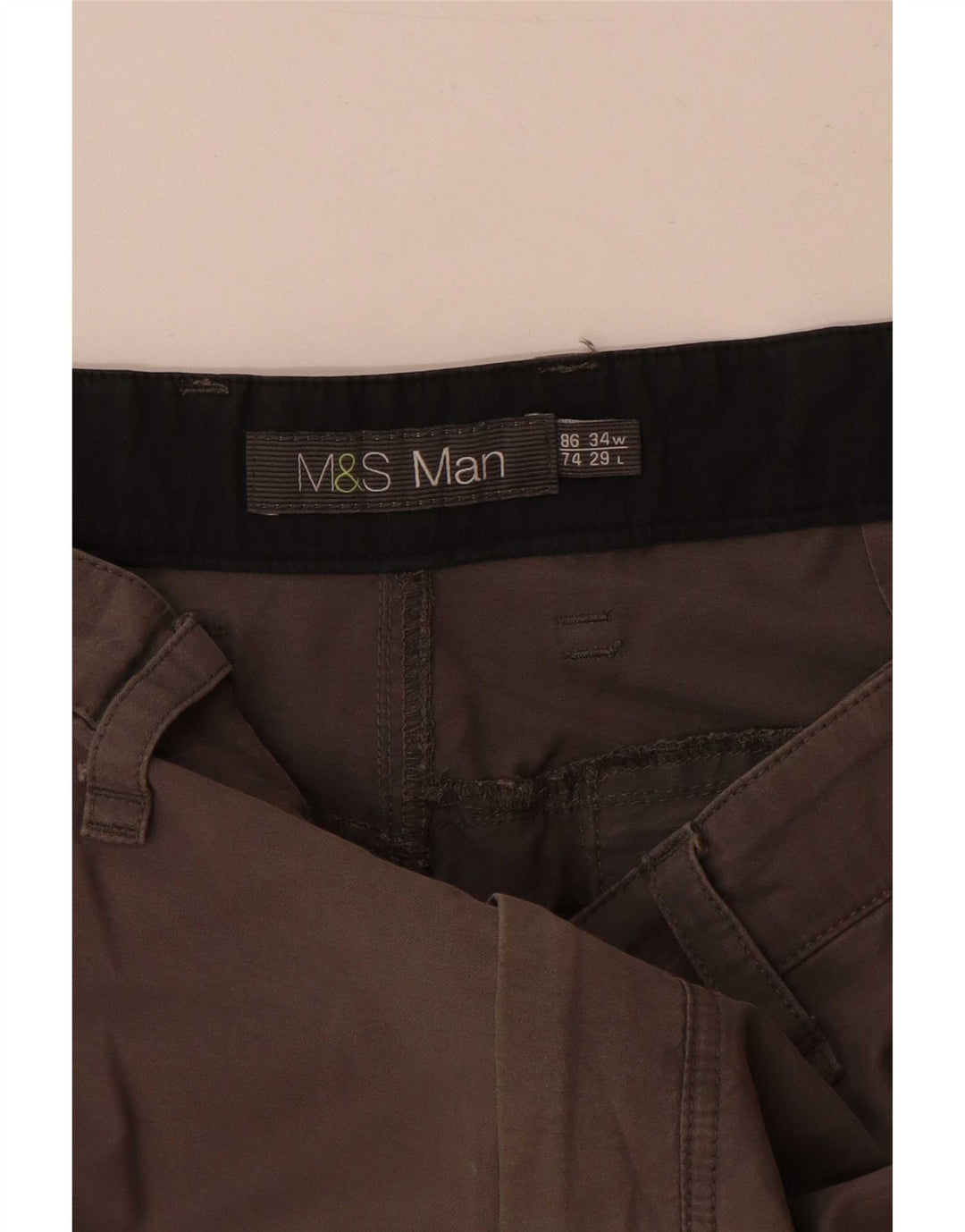 Marks & Spencer Herren-Jogger-Cargohose W34 L29 Graue Baumwolle