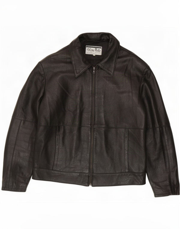 Vintage Herren Lederjacke UK 44 2XL Schwarz
