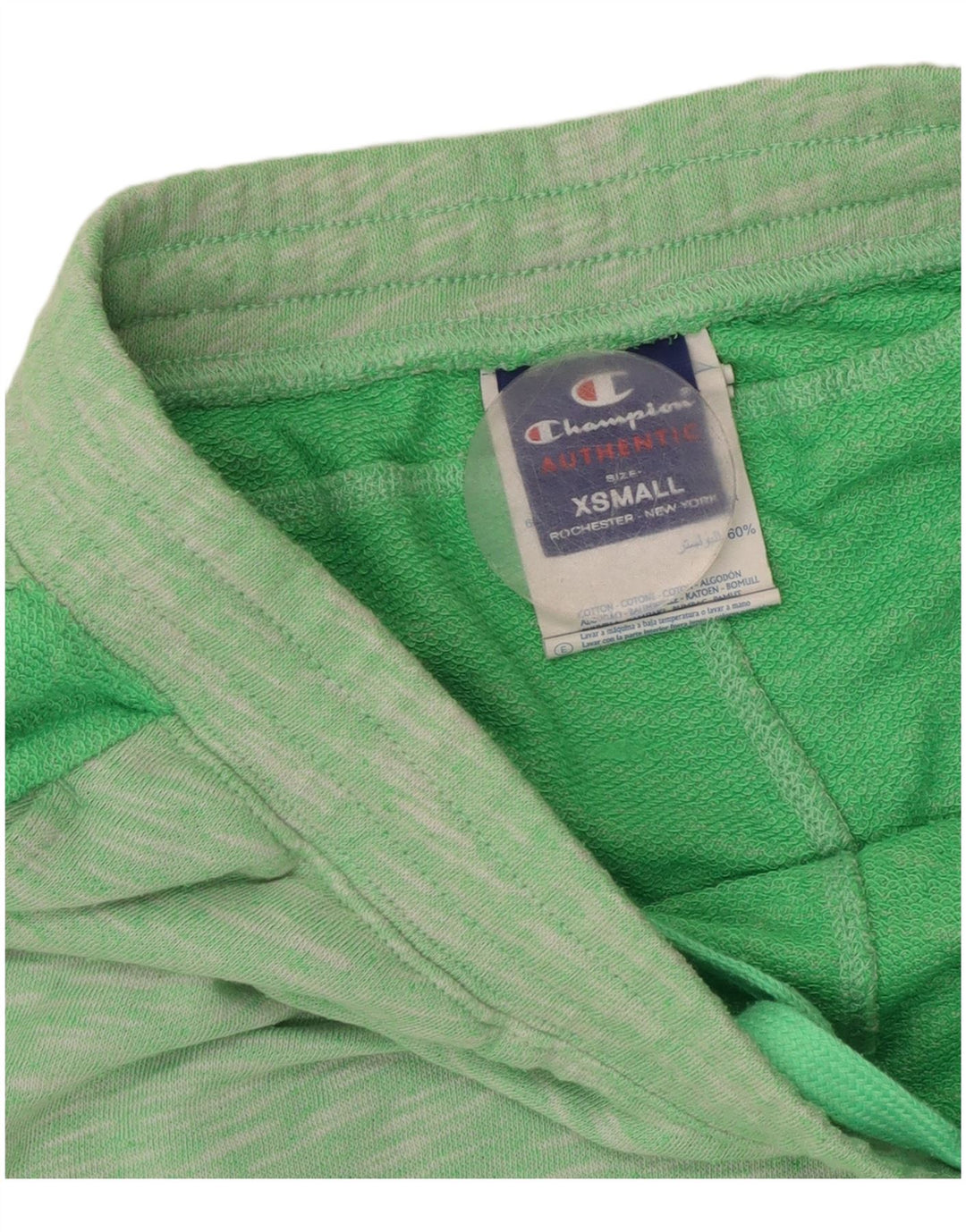 CHAMPION Damen Grafik-Sportshorts UK 6 XS Grün meliertes Polyester