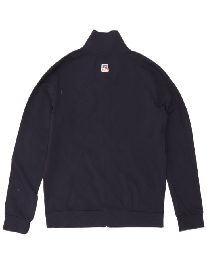 Hugo Boss Herren-Trainingsanzug-Top-Jacke aus mittelblauer Viskose in Marineblau