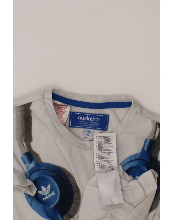 ADIDAS T-Shirt mit Grafik für Jungen, 7–8 Jahre, weiße Baumwolle