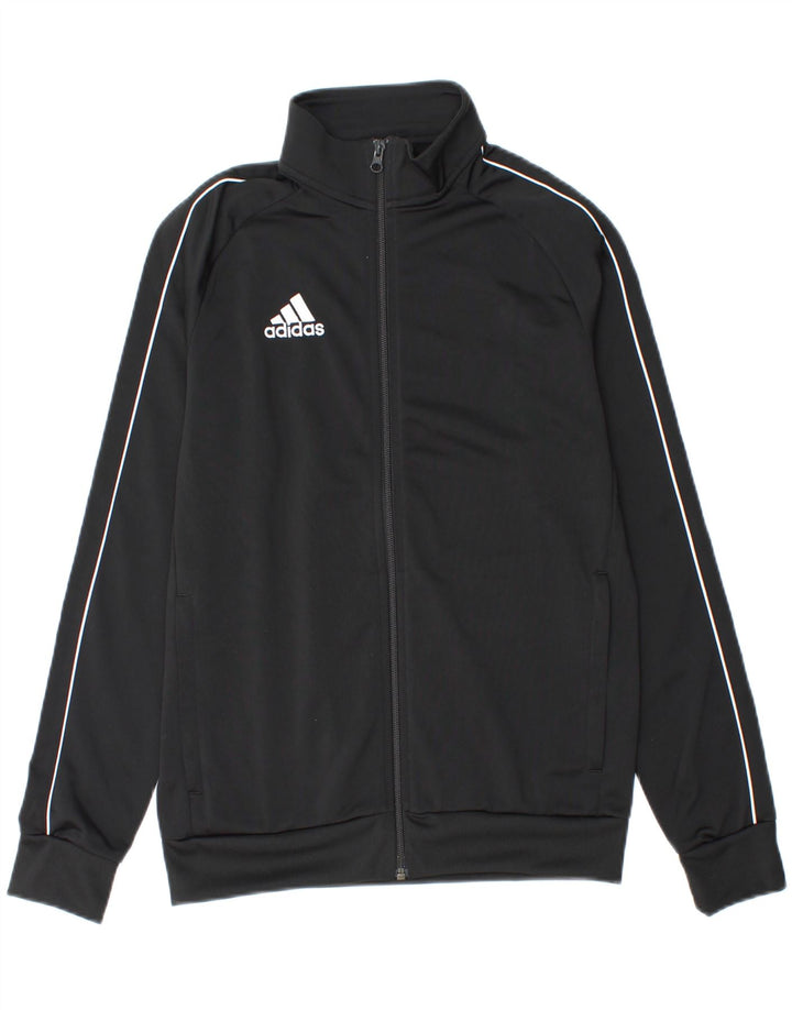 ADIDAS Boys Tracksuit Top Jacket 13-14 Years Black Polyester Vintage Adidas and Second-Hand Adidas from Messina Hembry 