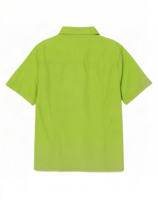 Vintage Damen Kurzarmshirt IT 46 Große grüne Baumwolle