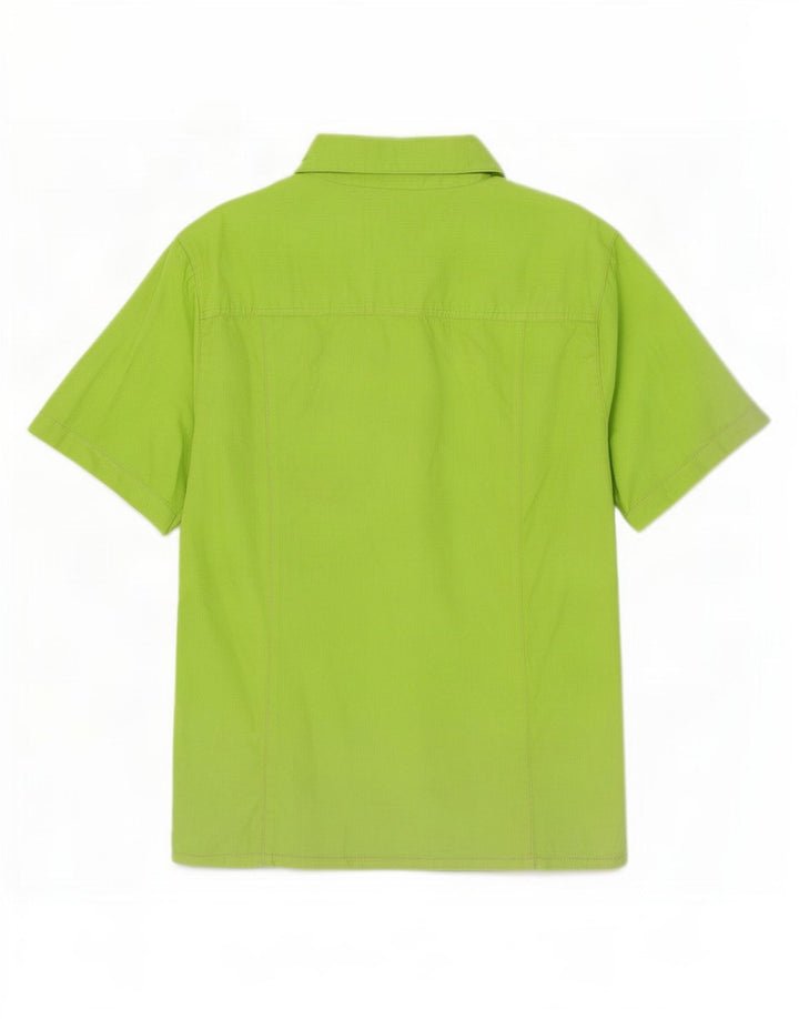 Vintage Damen Kurzarmshirt IT 46 Große grüne Baumwolle