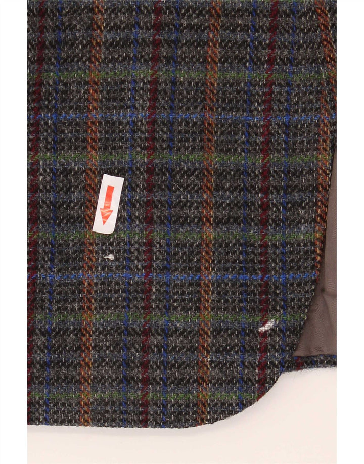 Vintage Herren 2-Knopf-Blazerjacke UK 40 Große grau karierte Wolle
