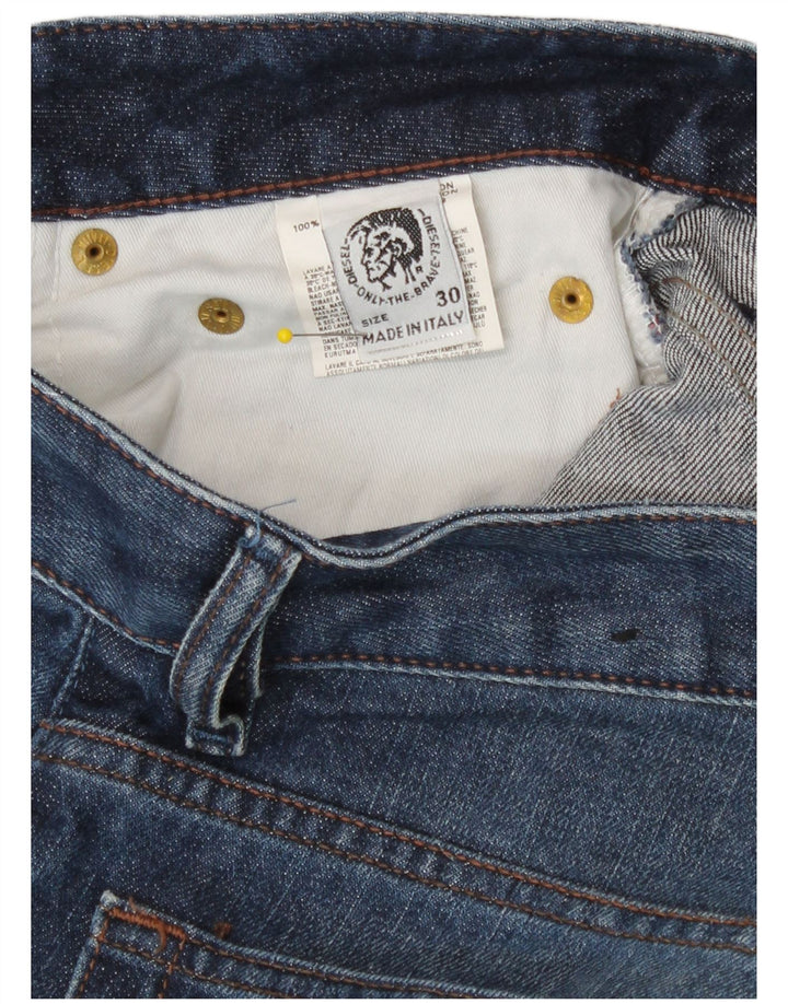 Diesel Herren Straight Jeans W30 L32 Blaue Baumwolle