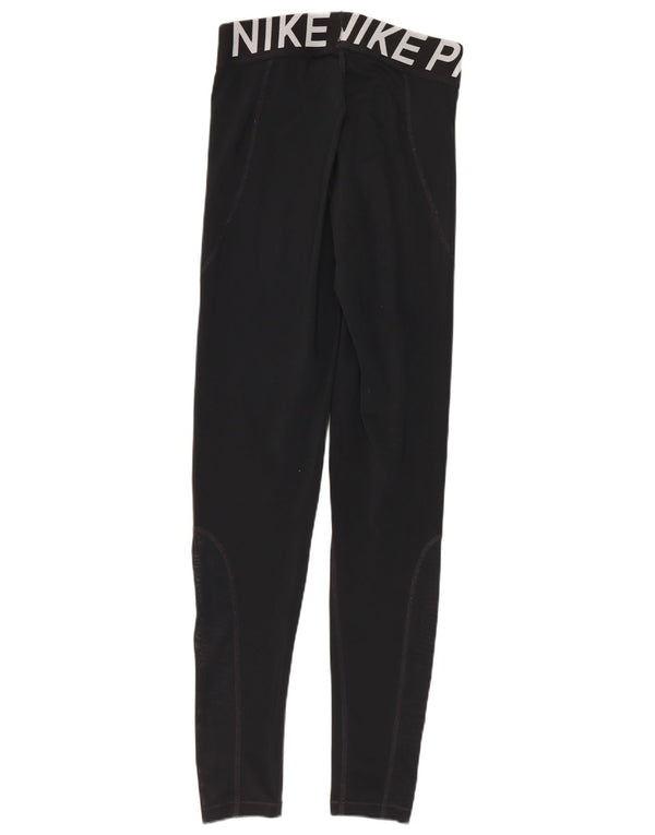 Nike Womens Graphic Leggings UK 8 Small Schwarz Polyester