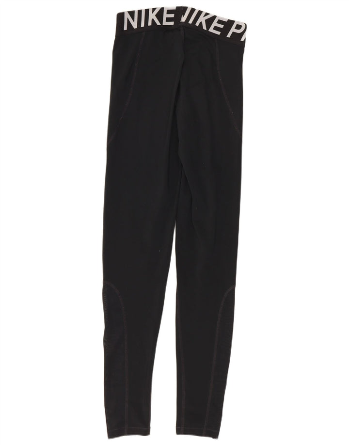 Nike Womens Graphic Leggings UK 8 Small Schwarz Polyester
