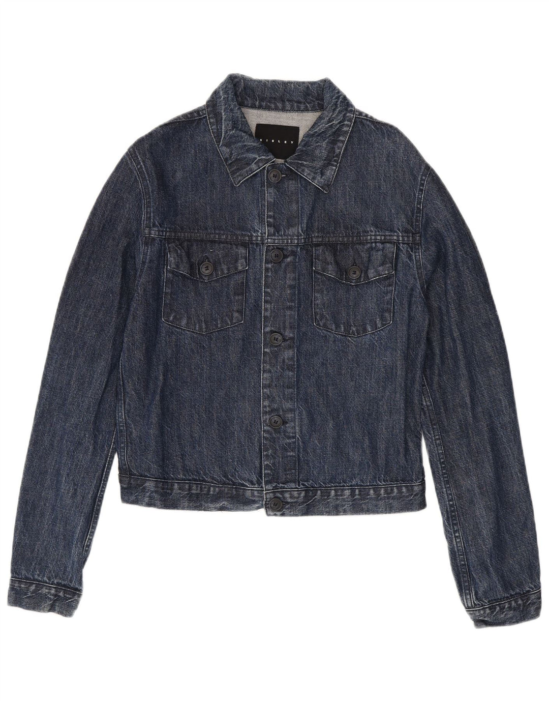 Sisley Damen Jeansjacke UK 14 Medium Marineblau Baumwolle